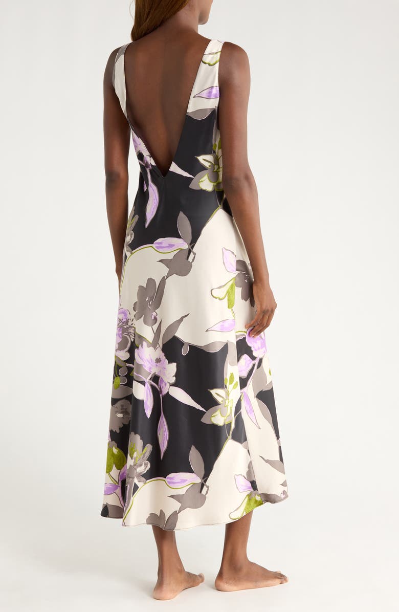 Natori Tsubaki Midi Nightgown, Alternate, color, Black Multi