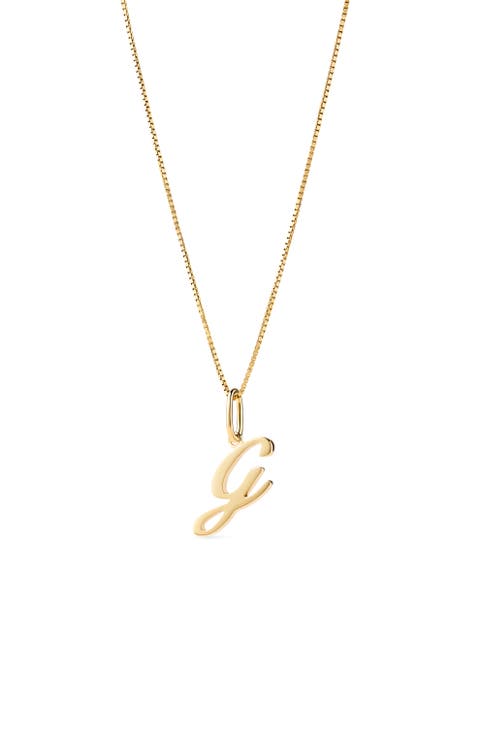 Solid Yellow Gold - Script Letter Necklace