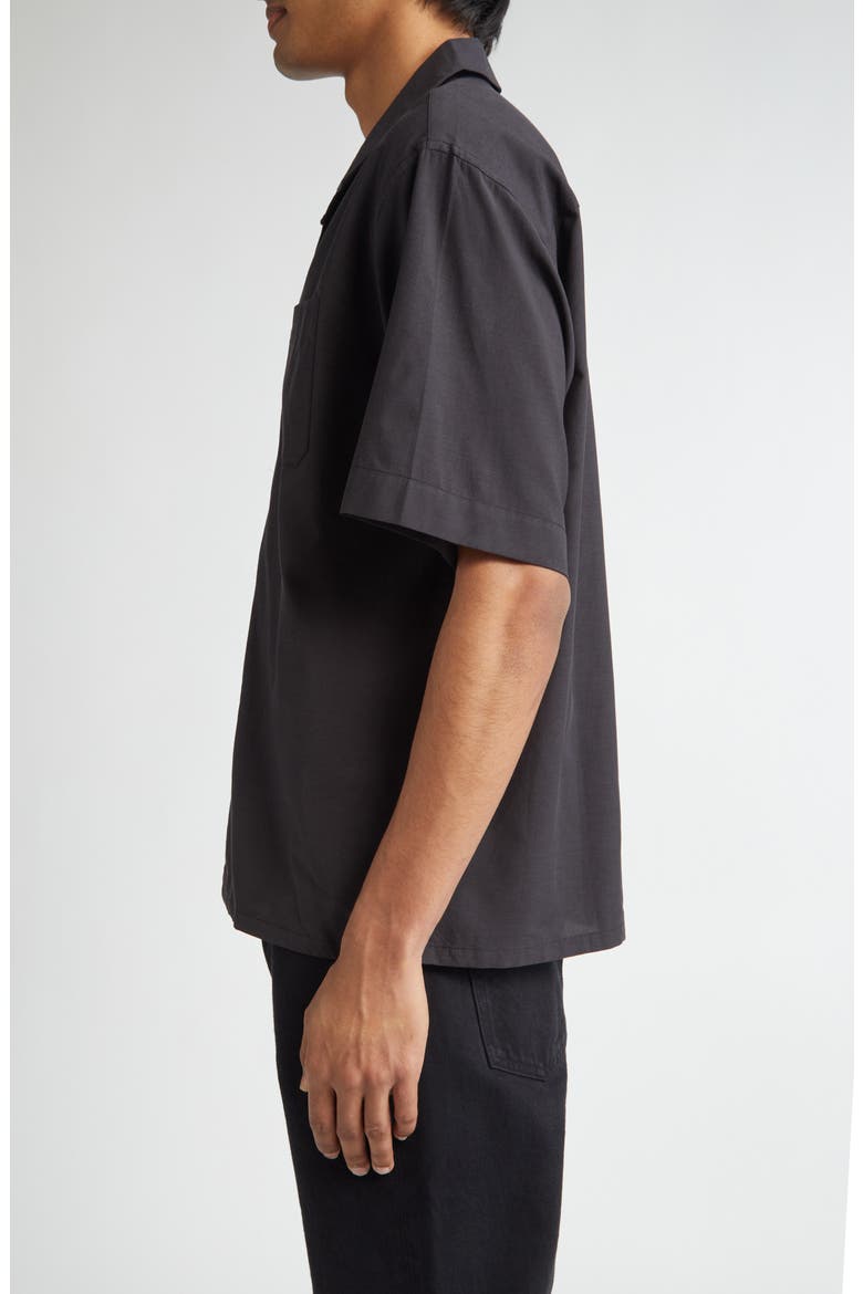 Solid Camp Shirt, Alternate, color, BLACK