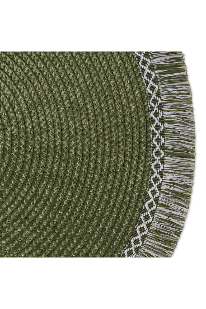 Round Fringed Placemat Set/6, Alternate, color, Sage
