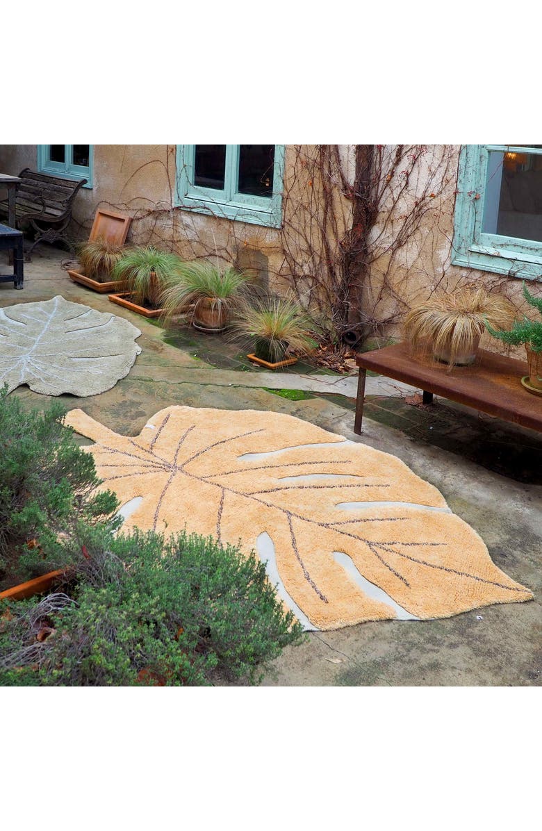 Lorena Canals Washable Rug Monstera, Alternate, color, Honey