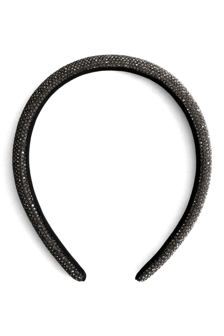 Glitter Rhinestone Headband, Main, color, SILVER