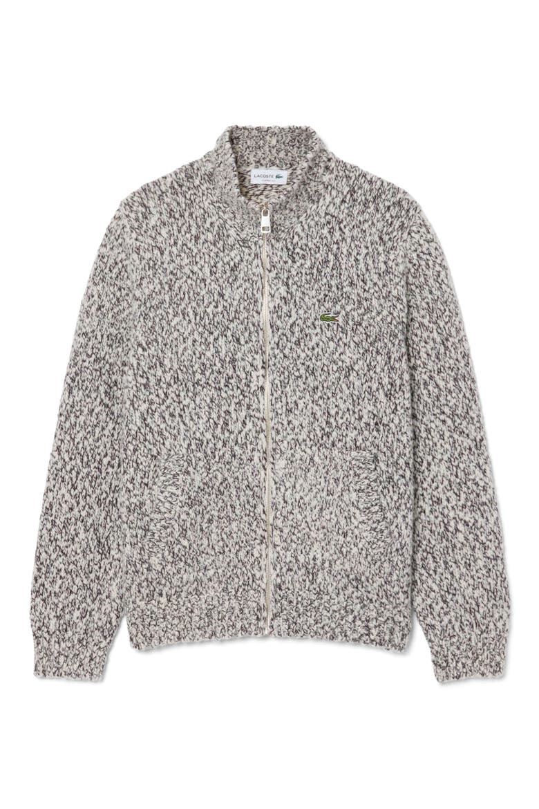 Full Zip Wool Blend Sweater, Main, color, LAPLAND/ OXALIS/ BLACK