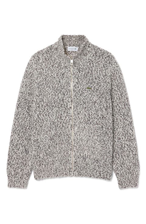 Full Zip Wool Blend Sweater