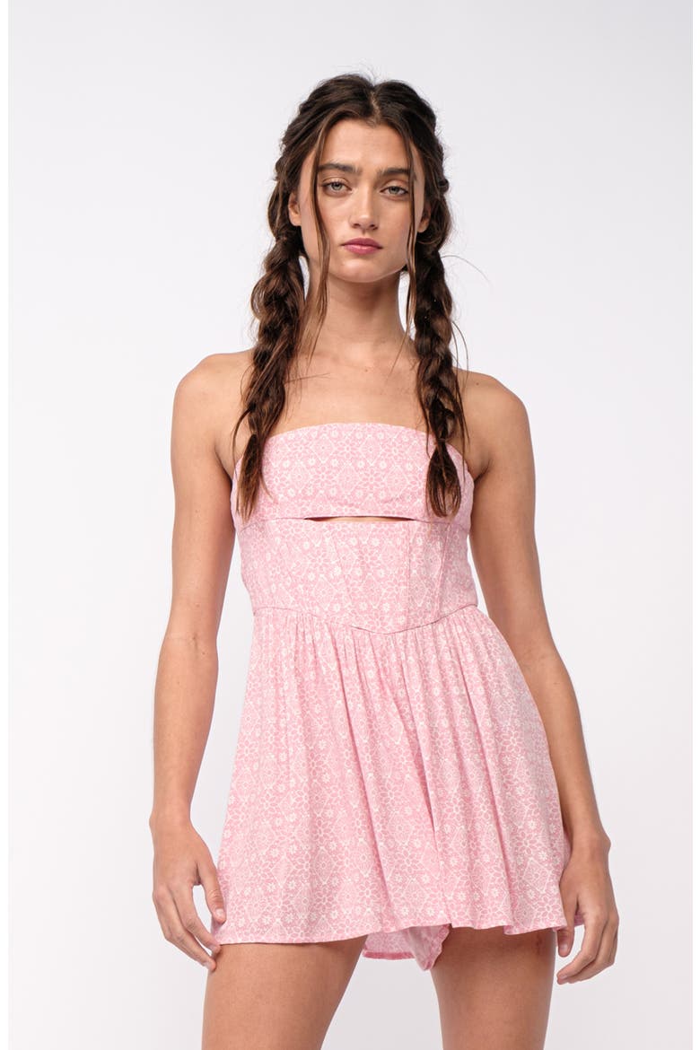 Strapless Cutout Minidress, Alternate, color, PINK