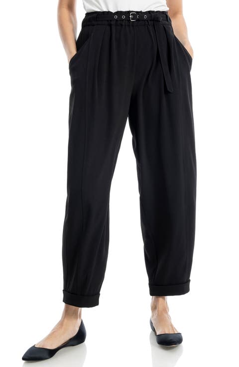 Easy Twill Belted Barrel Pants