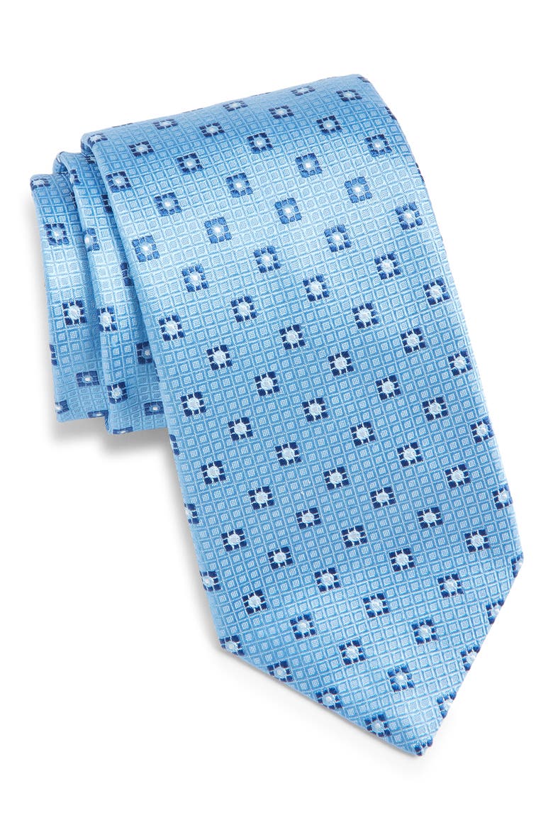 Medallion Silk Tie, Main, color, LIGHT BLUE