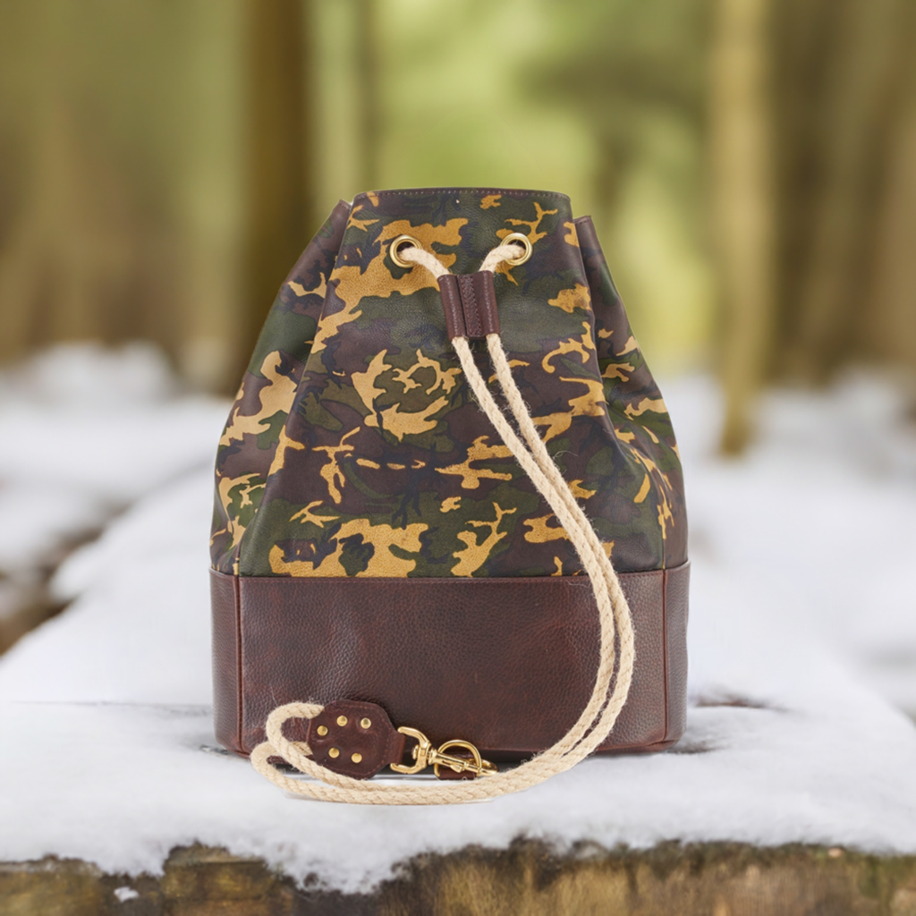 Wanderlust Leather Duffle Bag, Alternate, color, Tan Camo