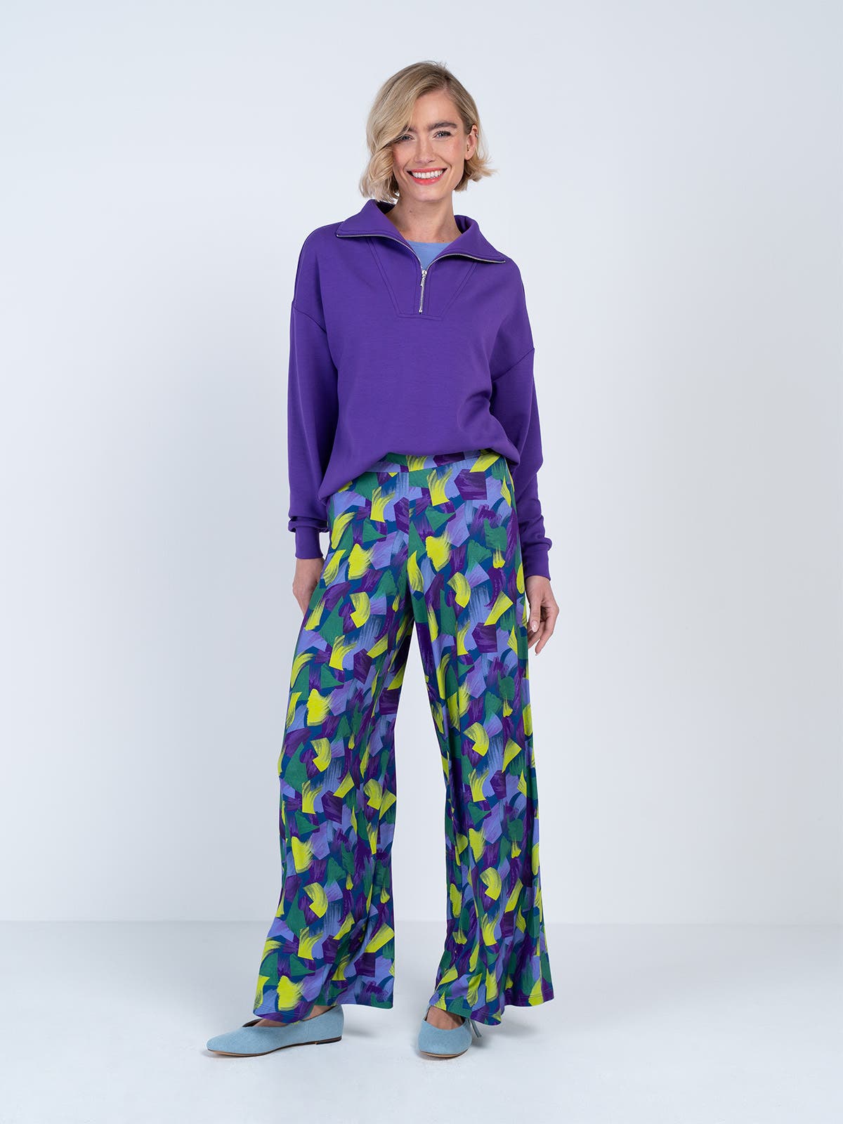 Geo Printed Palazzo Trousers - image 5