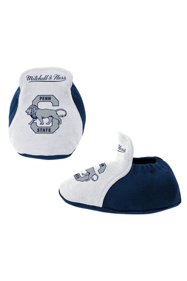 Infant Mitchell & Ness Navy/White Penn State Nittany Lions 3-Pack Bodysuit, Bib and Bootie Set, Alternate, color, Navy
