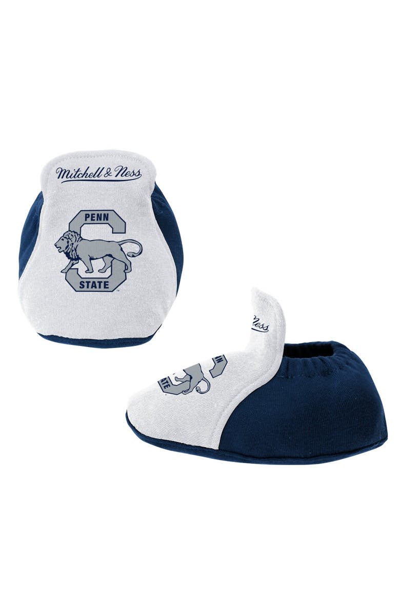 Mitchell & Ness Infant Mitchell & Ness Navy/White Penn State Nittany Lions 3-Pack Bodysuit, Bib and Bootie Set, Alternate, color, Navy