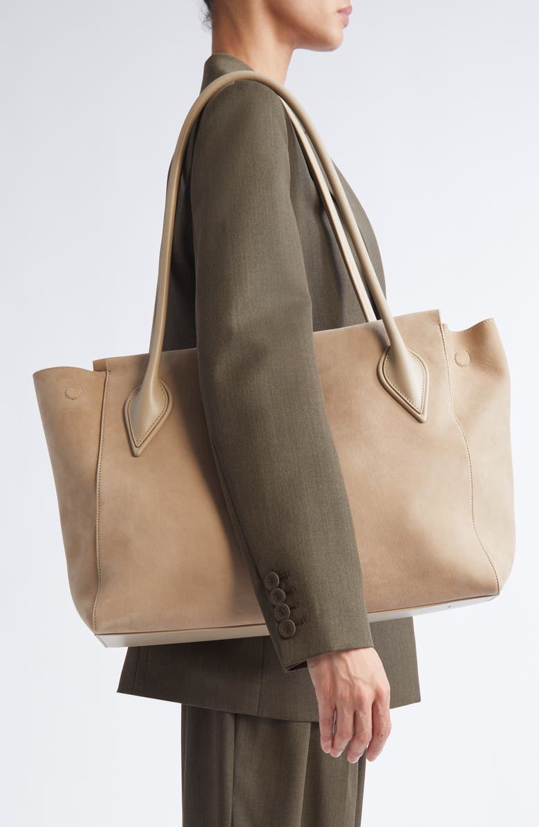 Christian Louboutin Large Nubuck Leather East/West Tote, Alternate, color, F702 Saharienne