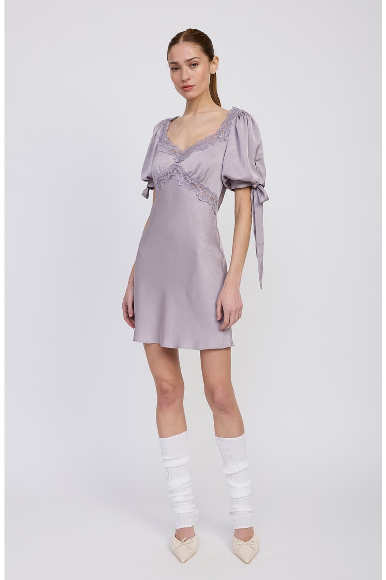 Aracella Puff Sleeve Minidress, Alternate, color, LAVENDER