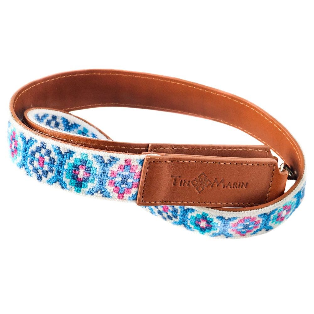 Mai Woven Bag Strap, Alternate, color, Blue & Pink with Leather