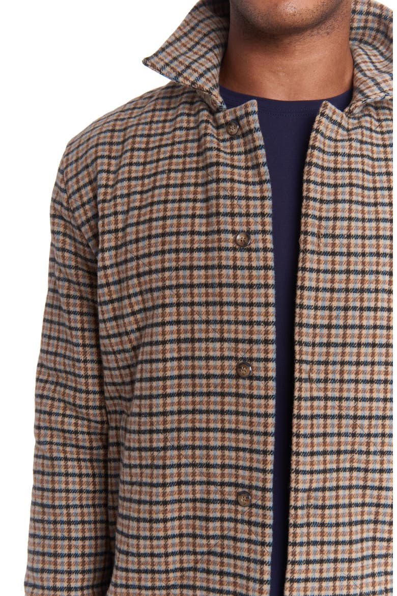 Quilted Wool Blend Overshirt, Alternate, color, TAN