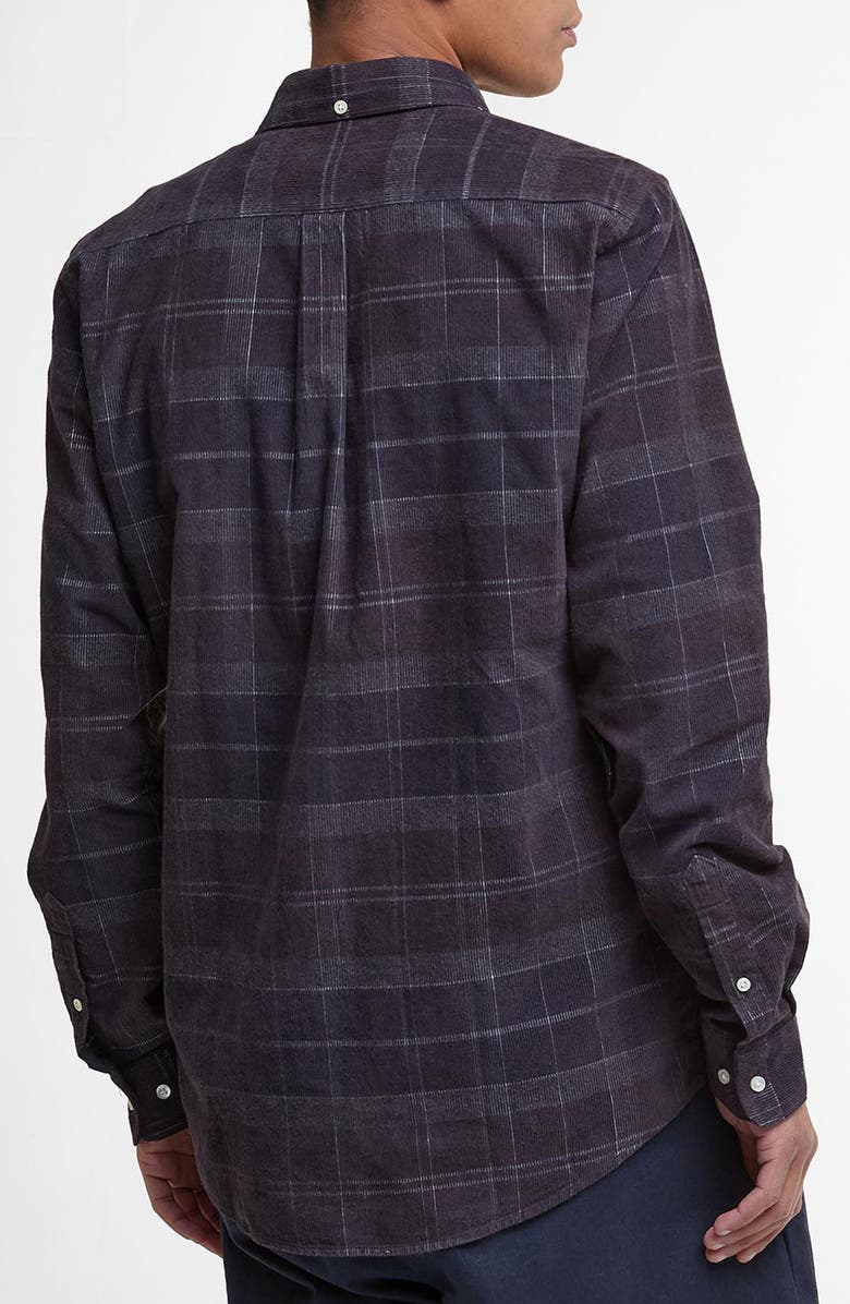 Barbour Blair Tailored Fit Plaid Cotton Corduroy Button-Down Shirt, Alternate, color, Midnight Oak Tartan