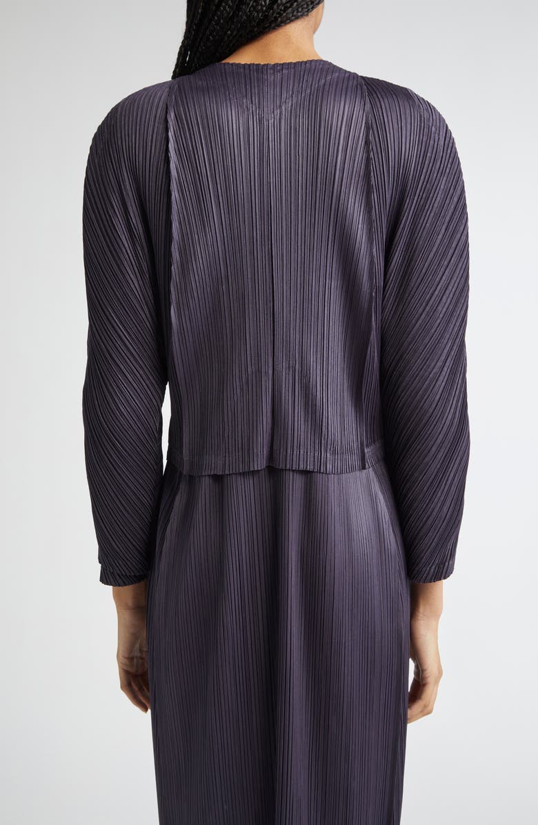 Pleats Please Issey Miyake Lantern Pleated Cardigan, Alternate, color,