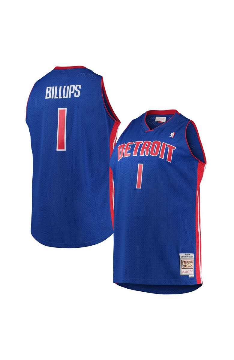 Mitchell & Ness Men's Mitchell & Ness Chauncey Billups Blue Detroit Pistons 2003/04 Big & Tall Hardwood Classics Swingman Jersey, Alternate, color, 
