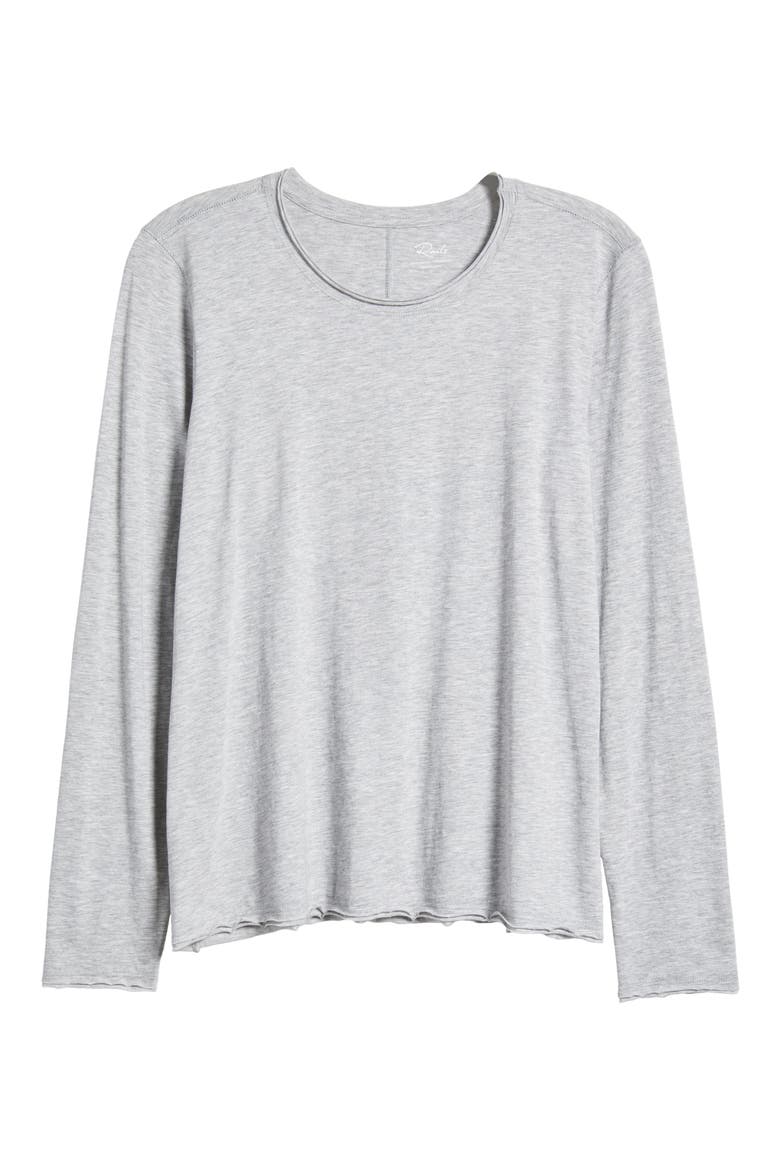 Long Sleeve Cotton T-Shirt, Alternate, color, HEATHER GREY