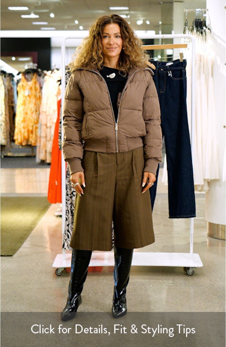 Knit Collar Crop Puffer Jacket, sales video thumbnail