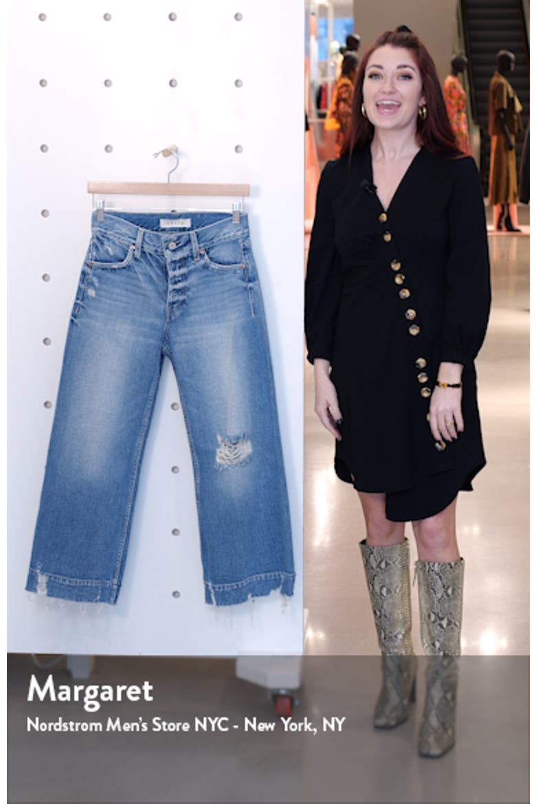 Audrey Ripped High Waist Wide Leg Crop Jeans video