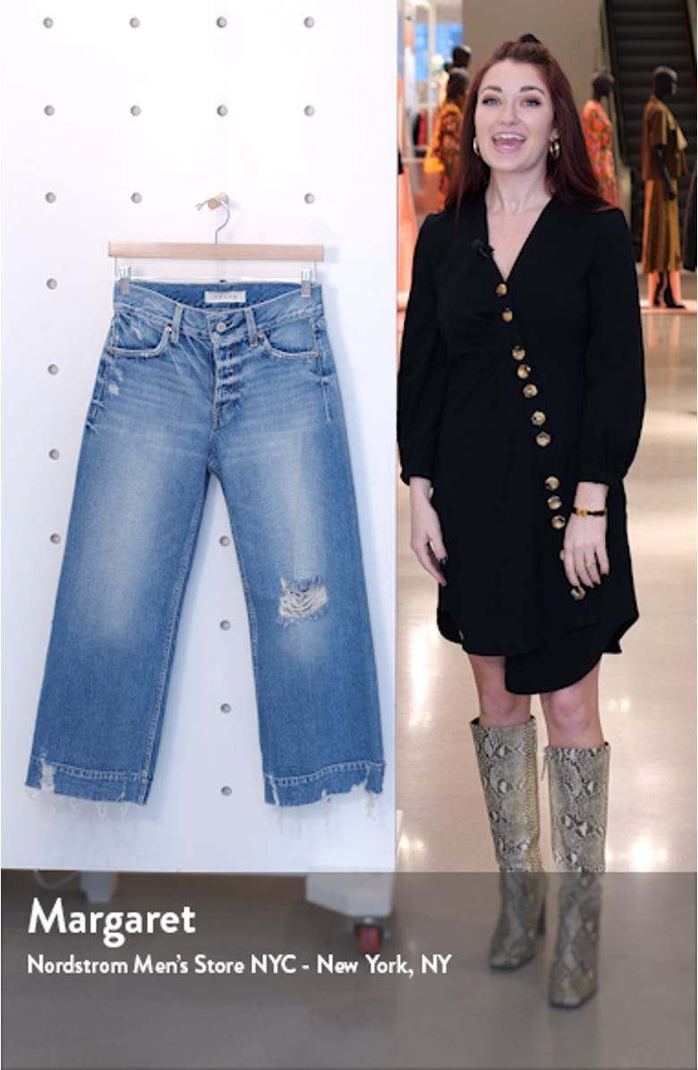 Audrey Ripped High Waist Wide Leg Crop Jeans, sales video thumbnail