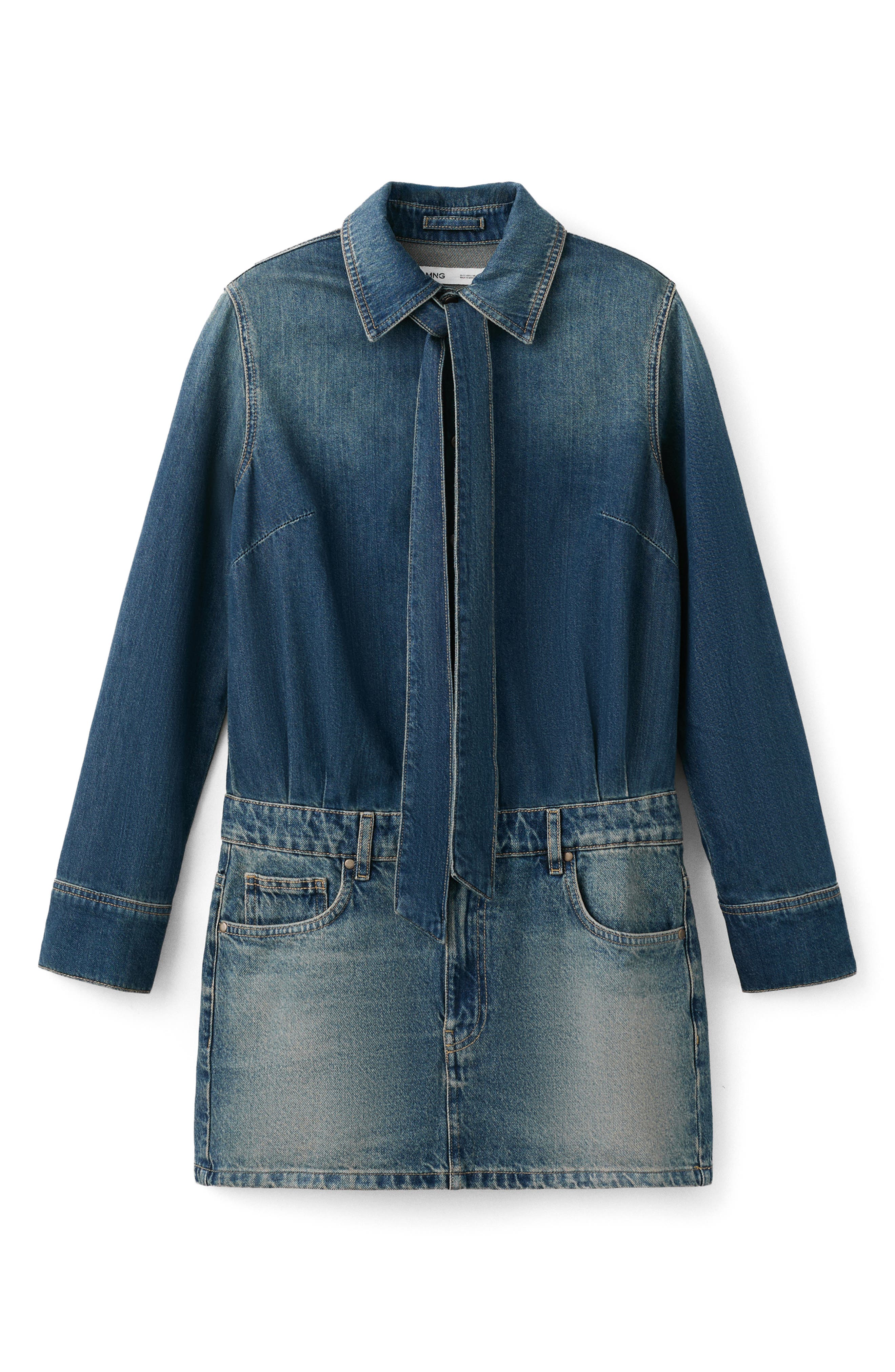 Combined Denim Dress