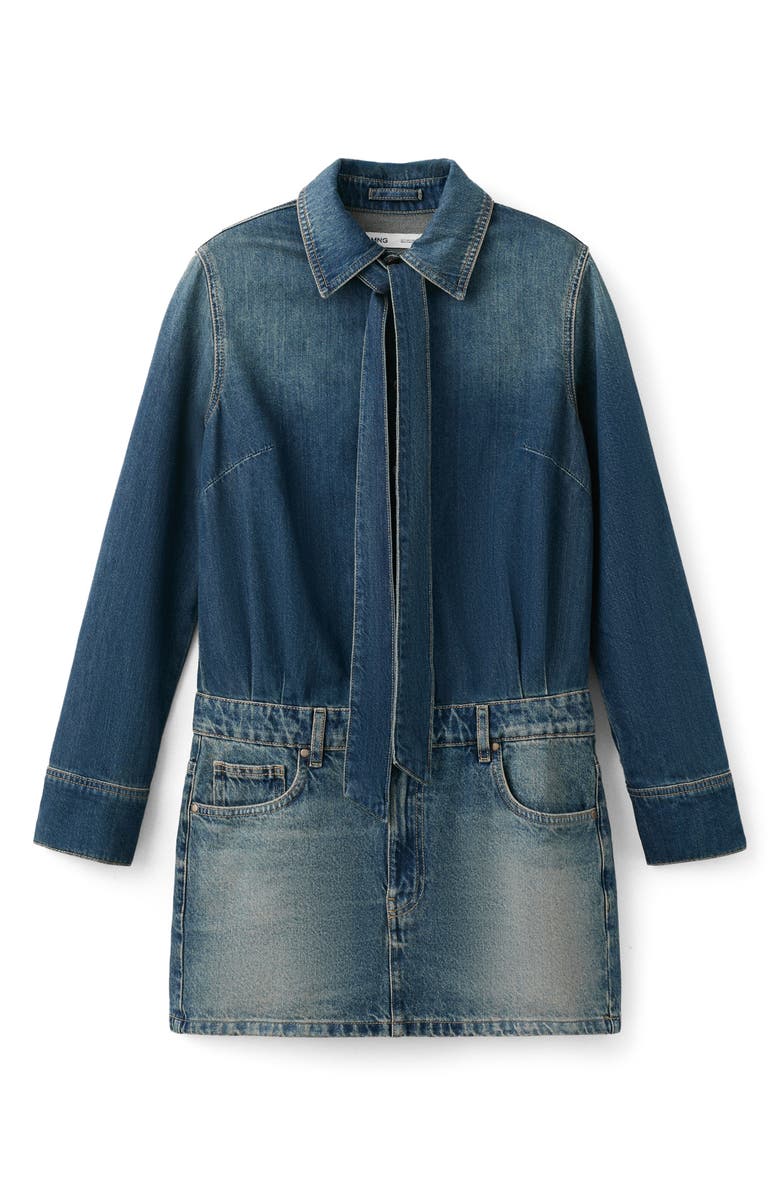 MANGO Combined Denim Dress, Main, color, 