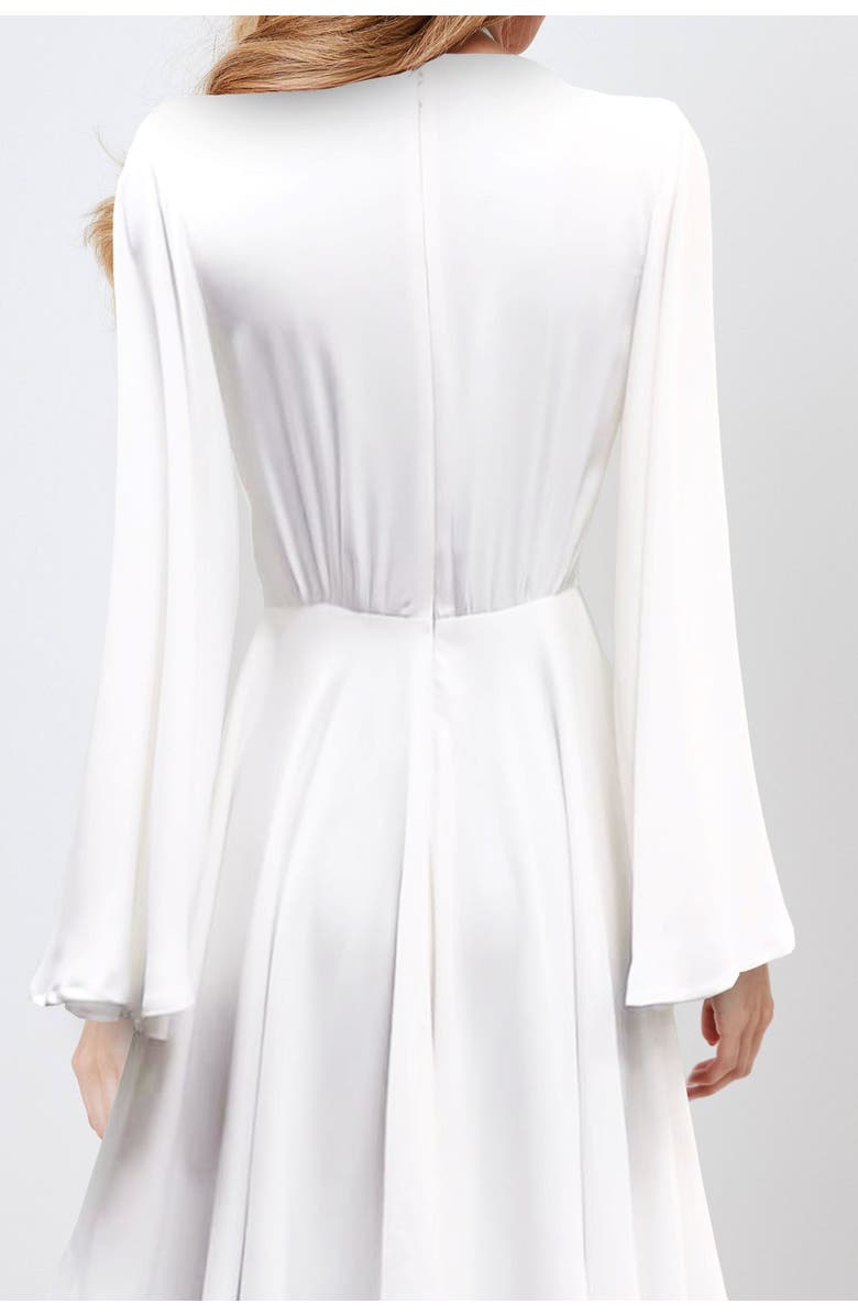 CREEA the Label Bell Sleeve Plunge Neck Dress, Alternate, color, 