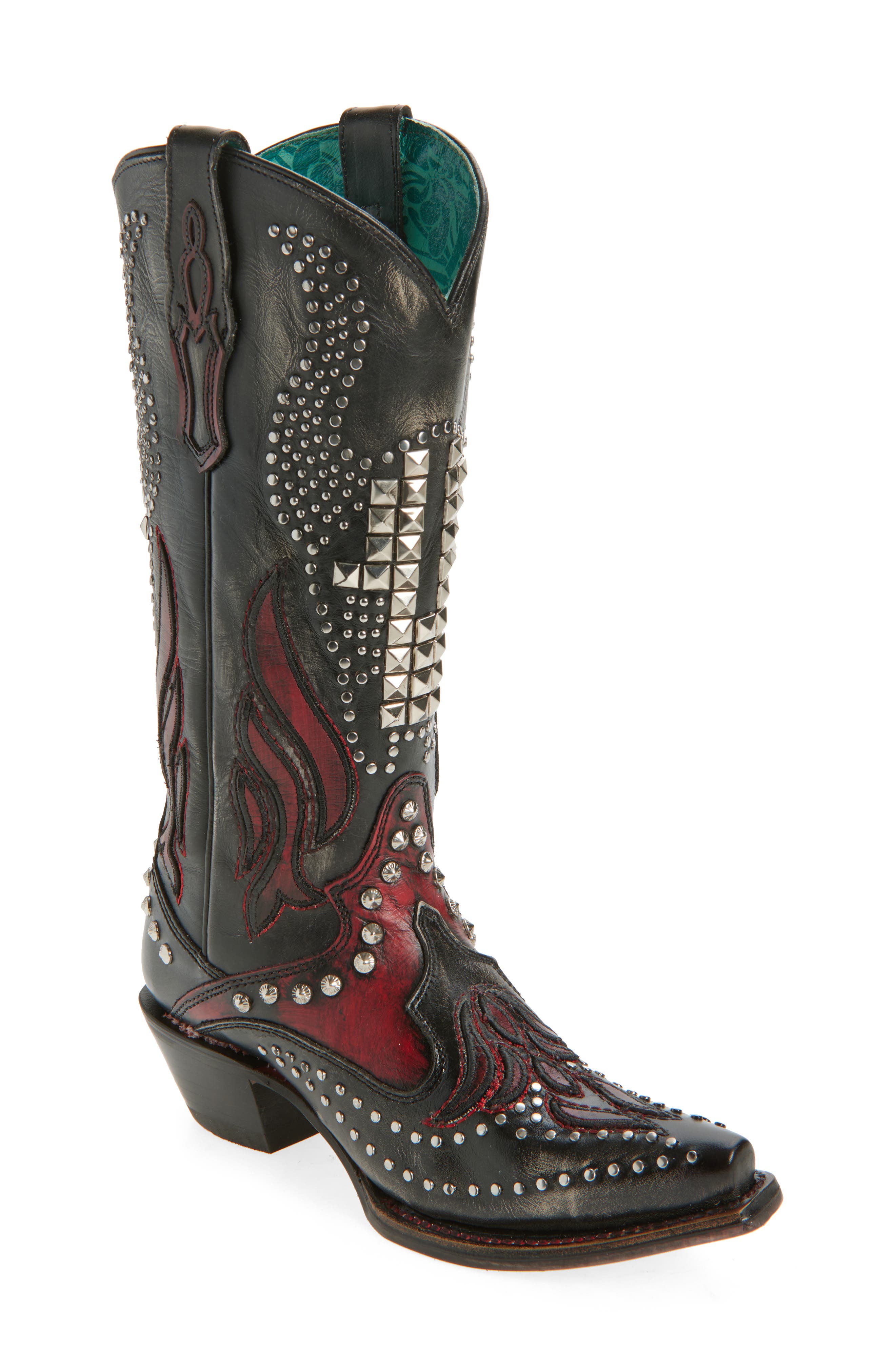 CORRAL Embroidered Overlay Western Boot, Main, color, 