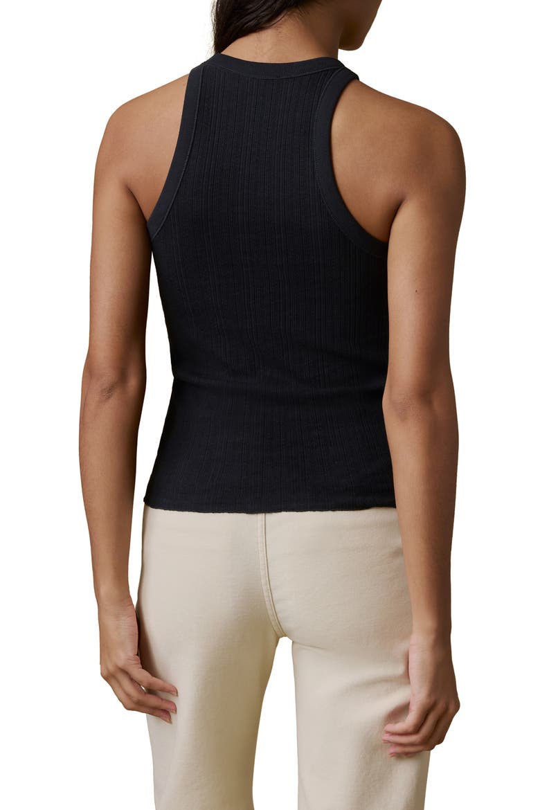 Paradise Pointelle Organic Cotton Tank, Alternate, color, BLACK