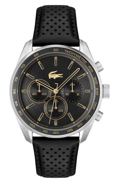 Boston Chronograph Leather Strao Watch, 42mm