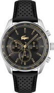 Lacoste Boston Chronograph Leather Strao Watch, 42mm