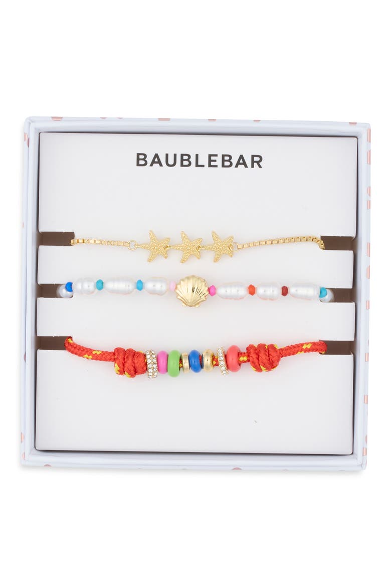 Forever Coastal Set of 3 Bracelets, Main, color, ORANGE MULTI