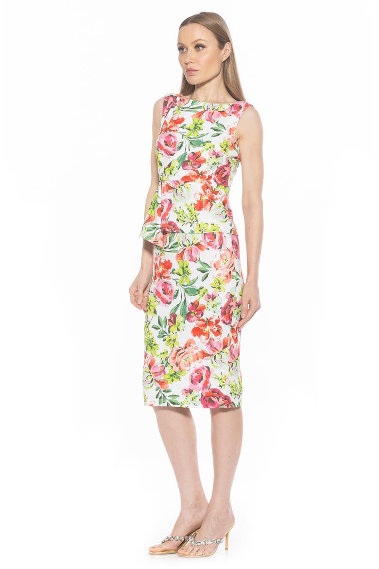 Amora Boat Neck Sleeveless Sheath Dress, Alternate, color, LARGE FLORAL