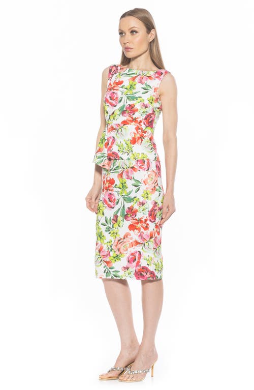 Alexia Admor Amora Boat Neck Sleeveless Sheath Dress In Large Floral