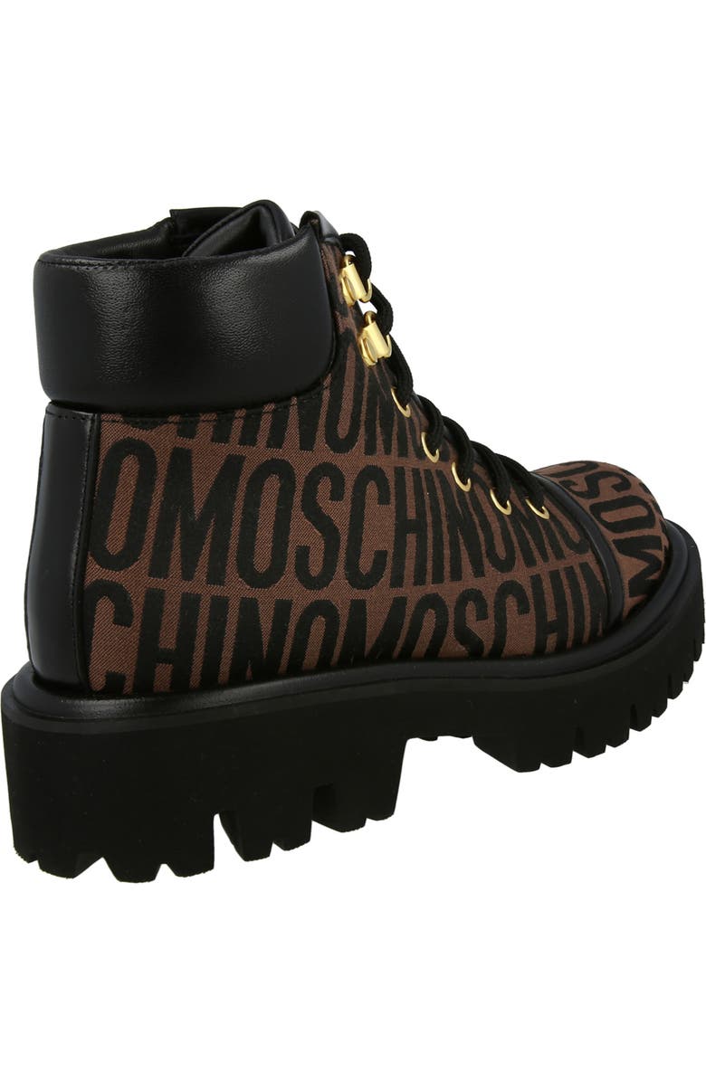 Moschino Lug Sole Lace-Up Boot, Alternate, color, Brown