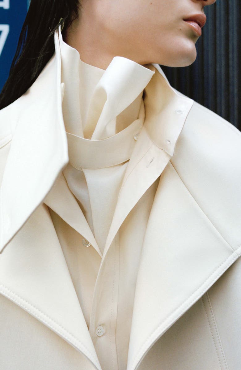 MANGO Funnel Neck Parka, Alternate, color, Vanilla