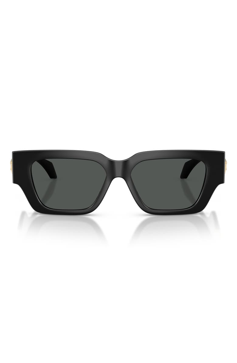 Versace 53mm Square Sunglasses, Main, color, Black / Dark Grey