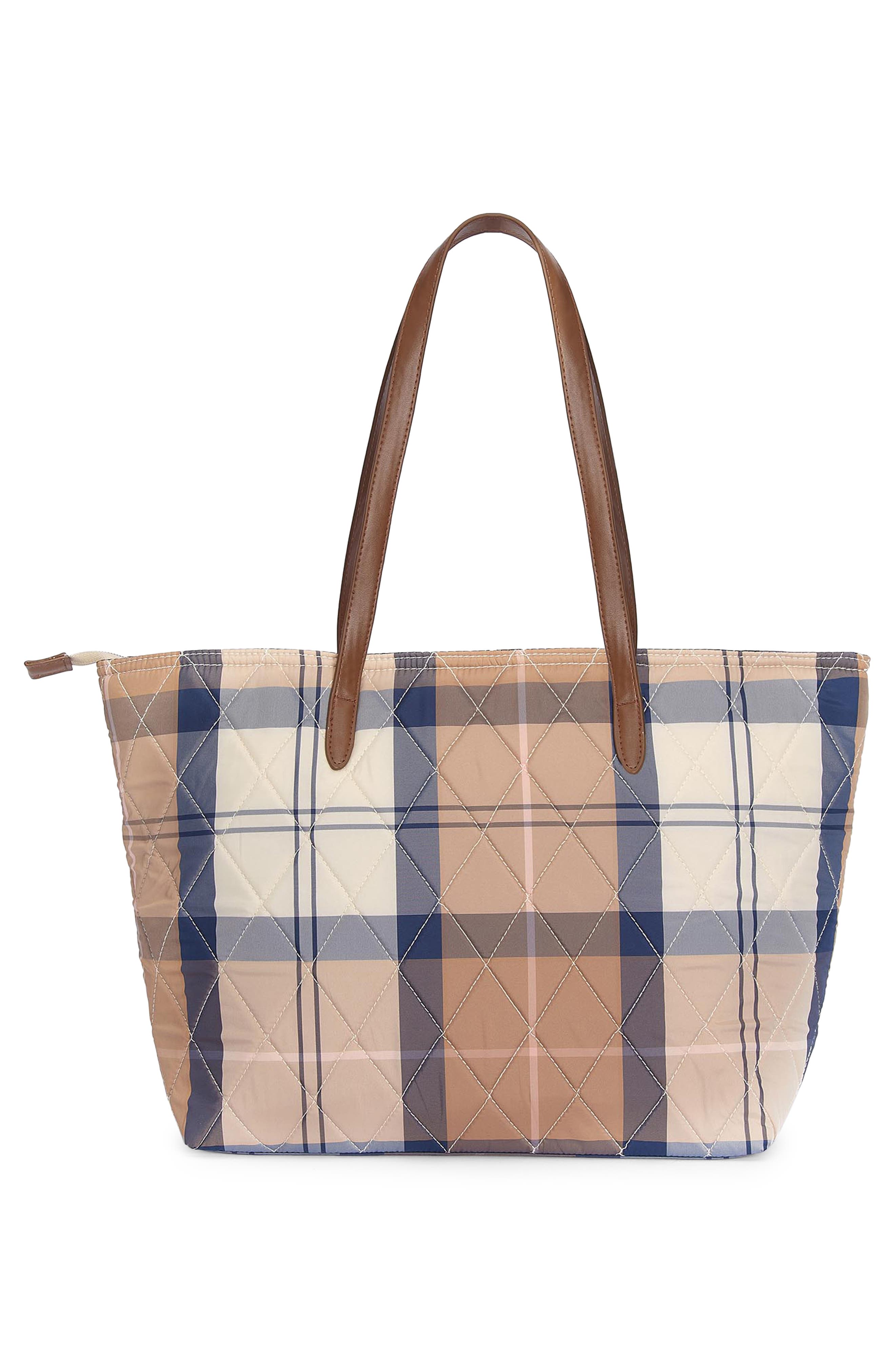 Barbour Wetherman Quilted Tartan Tote, Alternate, color, 