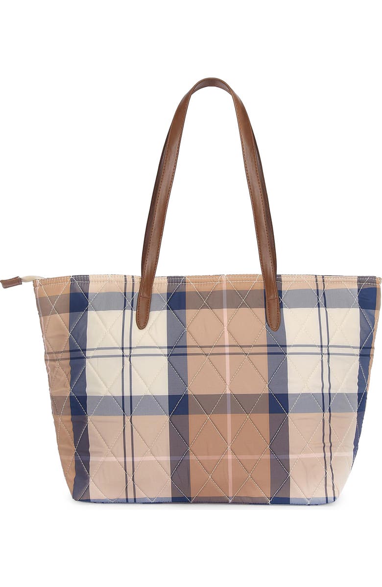 Barbour Wetherman Quilted Tartan Tote, Alternate, color,