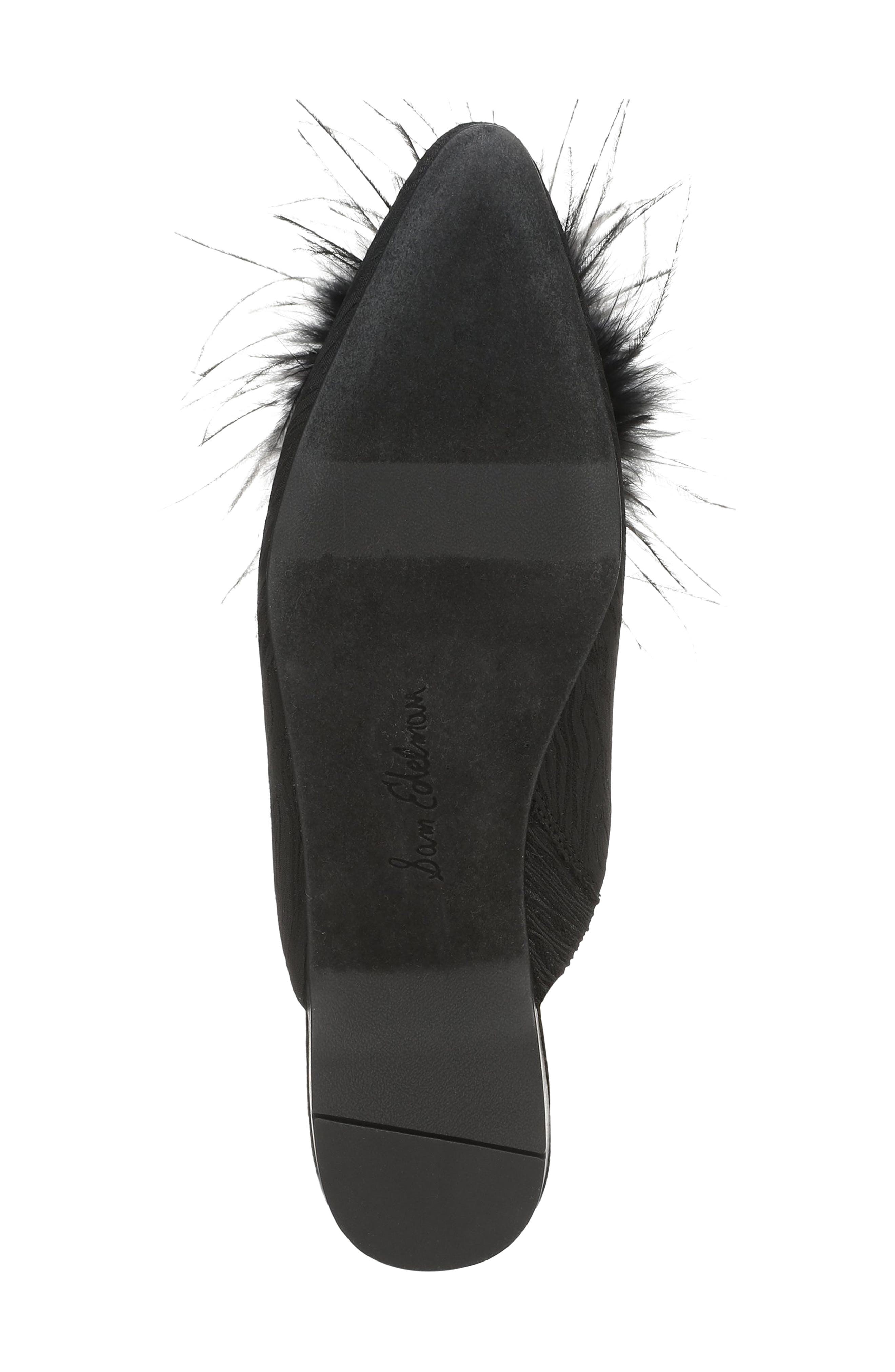 Khai Feather Mule, Alternate, color, BLACK