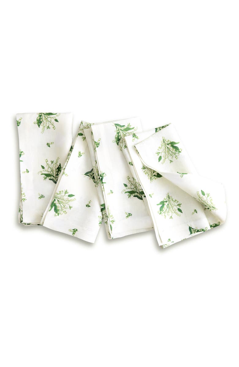 Solino Home Linen Dinner Napkins - Lily of the Valley, 20" x 20", Main, color, 
