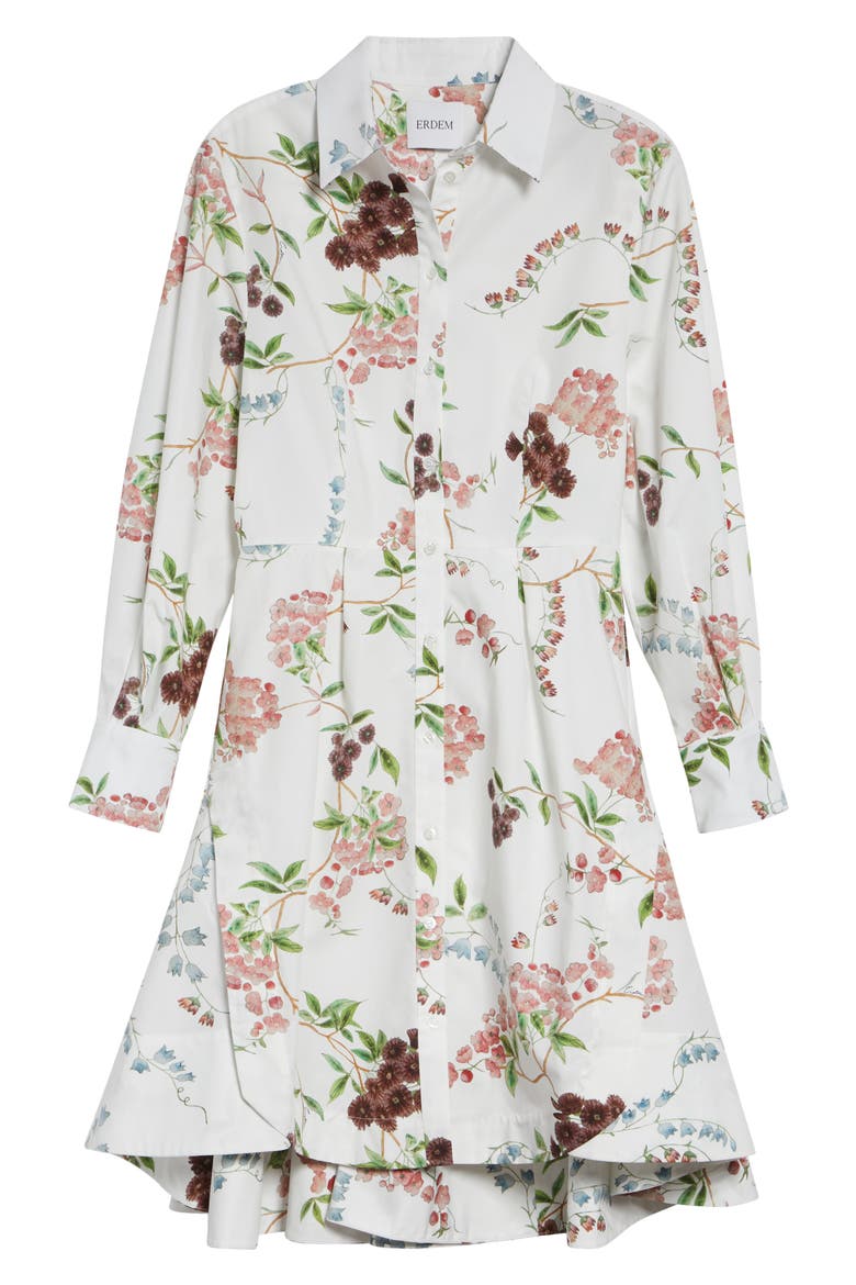 Chintz Floral Long Sleeve Organic Cotton Poplin Shirtdress, Alternate, color, FRENCH CHINTZ MULTI WHITE