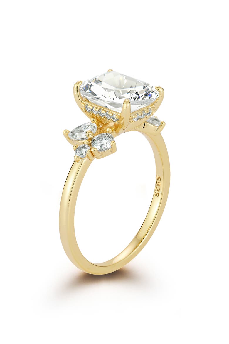 Emerald Cut Moissanite Statement Ring, Alternate, color, GOLD