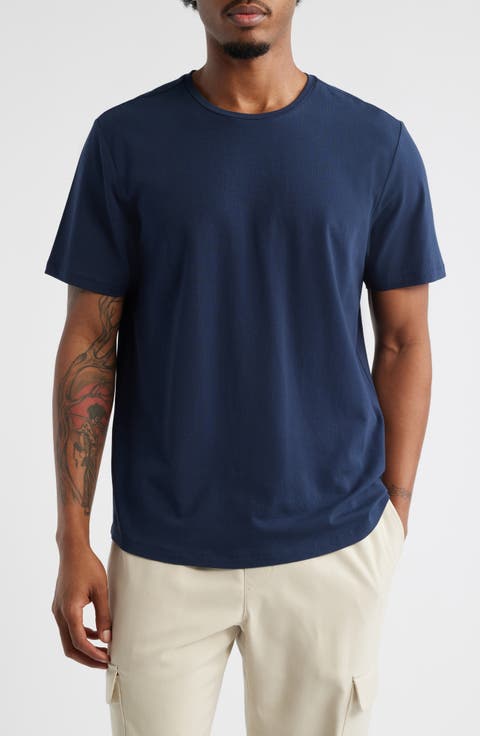 Crewneck Stretch Cotton T-Shirt