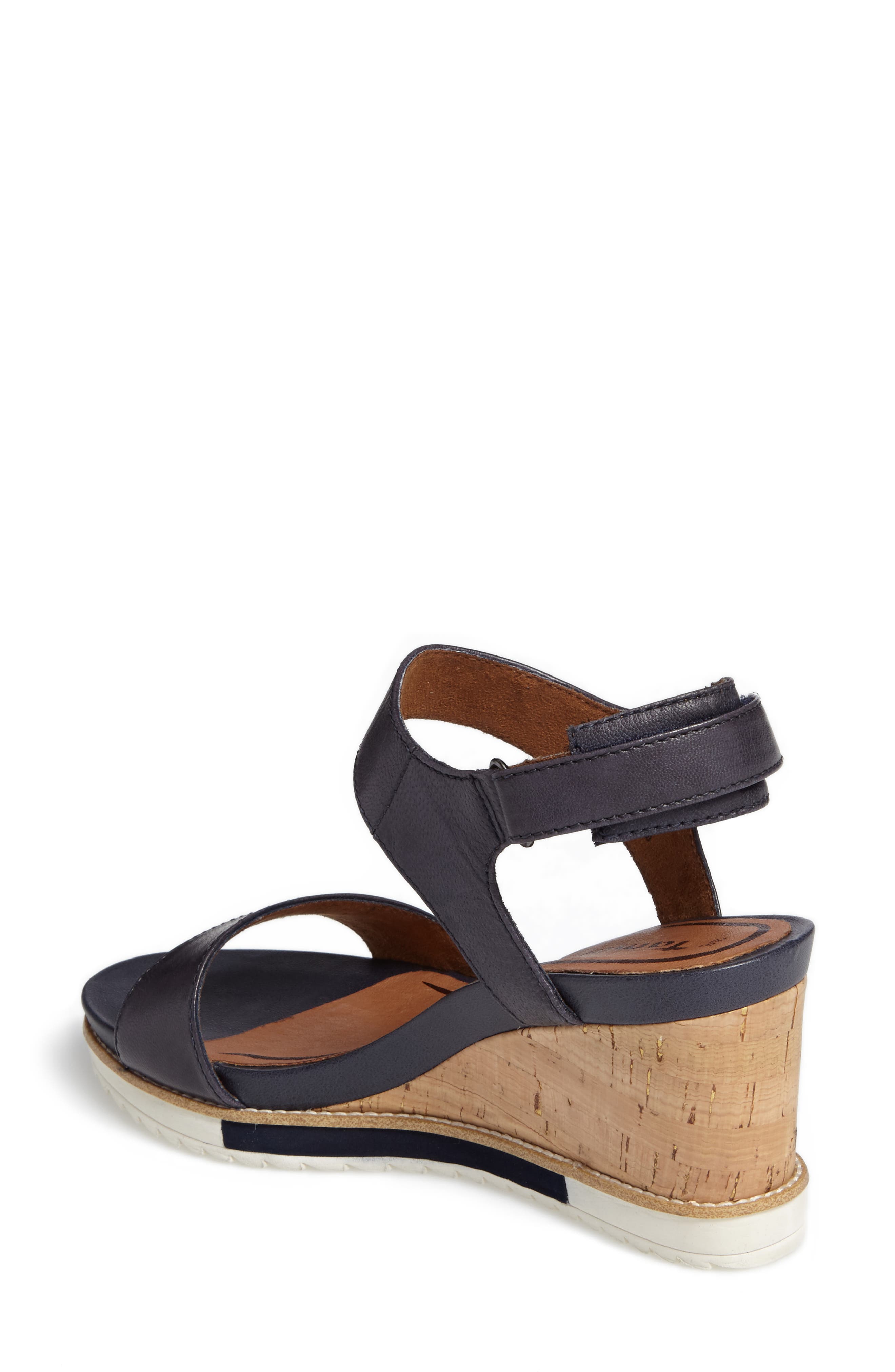 'Alis' Lug Sole Wedge Sandal, Alternate, color, NAVY LEATHER