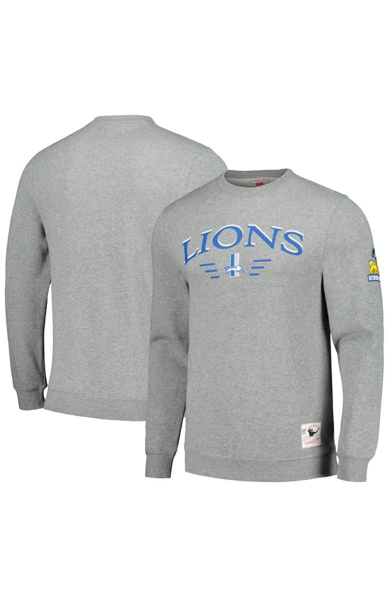 Mitchell & Ness Men's Mitchell & Ness Heather Gray Detroit Lions Rings 2.0 Pullover Sweatshirt, Alternate, color,