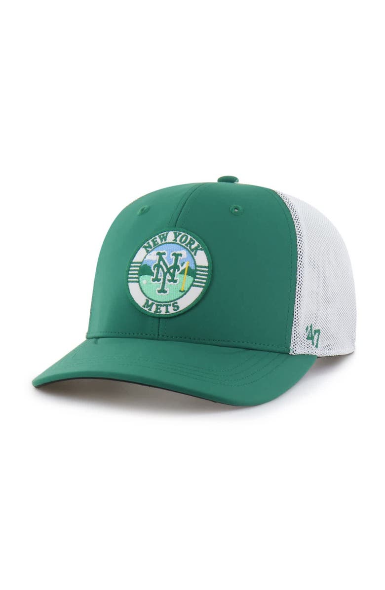 '47 Men's '47 Kelly Green/White New York Mets Elevated Greens Adjustable Trucker Hat, Main, color, Kelly Green