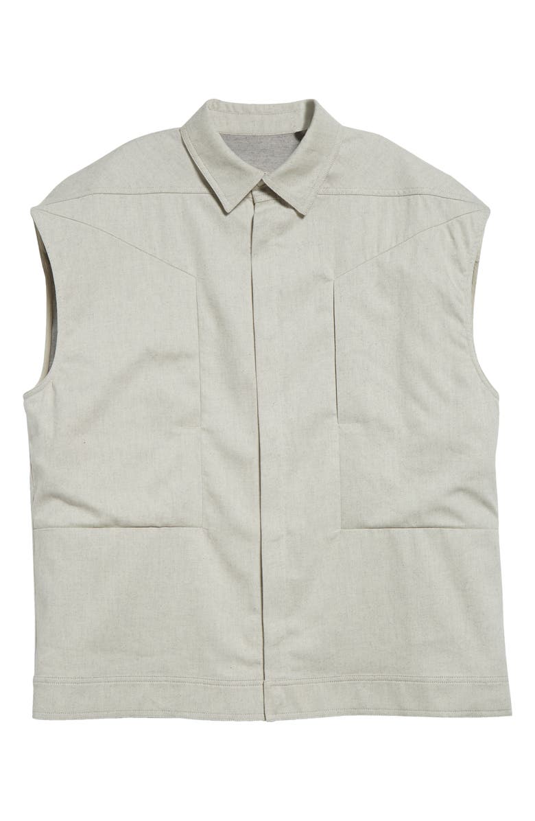 Rick Owens Jumbo Sleeveless Snap-Up Overshirt, Alternate, color, 